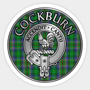 Clan Cockburn Crest & Tartan Sticker